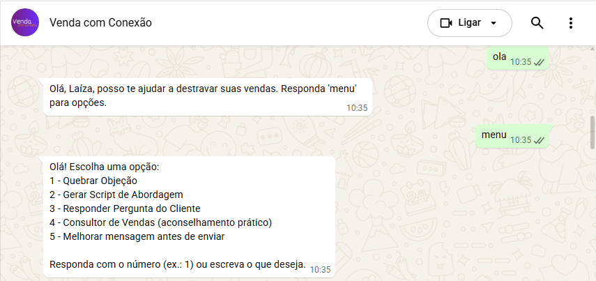 Mockup Venda com Conexão no WhatsApp